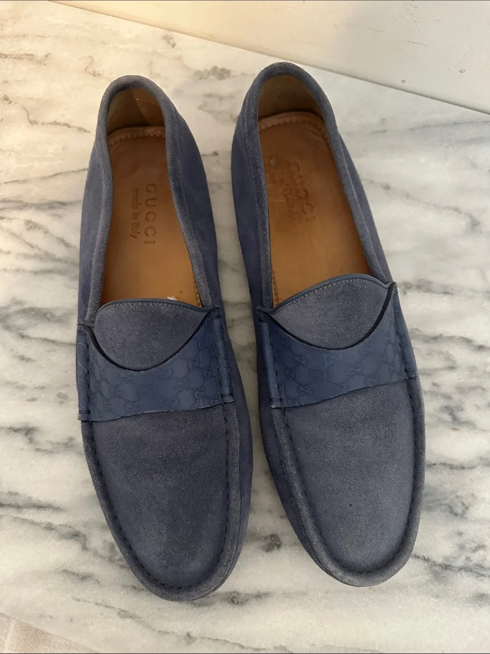 blue gucci dress shoes Gucci 1953 Horsebit Size 41.5 Blue Crocodile Loafers Gucci